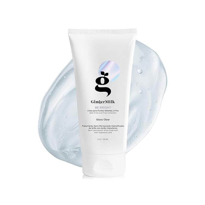 Ginger Milk Hair Gloss Clear Shine and Color-Enhancing Treatment with Hyaluronic Acid, Semi-Permanent Color for Dull & Dry Hair Sulfate Free | BE BRIGHT 5 Fl Oz | 150 ml
