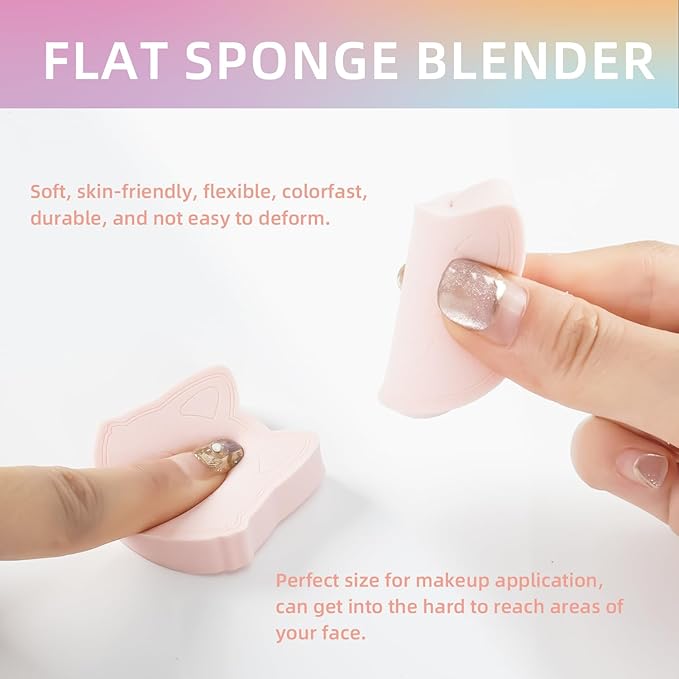 6-Pack Pink Makeup Sponge Set, Cosmetic Powder Puff-Adorable Non-Latex Beauty Blending Sponges for Foundation, Liquid, Cream, Reusable & Easy to Clean