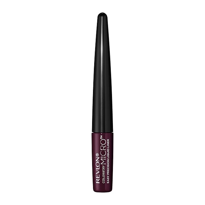 REVLON ColorStay Micro Easy Precision Liquid Eyeliner, Waterproof, Smudgeproof, Longwearing with Felt Tip Applicator, 303 But First, Wine, 0.057 fl oz