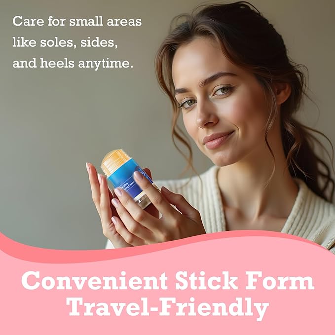 Foot Balm Stick Duo (2PC) | Hydrating & Moisturising Heel Balm | Softening and Nourishing Cream for Dry Heels, Hands & Elbows | Plant-Based Gentle Foot Cream (Pink & Blue)
