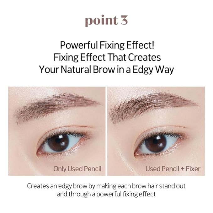 ETUDE Bare Edge Brow Pencil, Eyebrow Pencil, Slim 3D Hexagon, Natural Looking, Korean Makeup, Beauty, Dark Brown (0.003 Ounce)