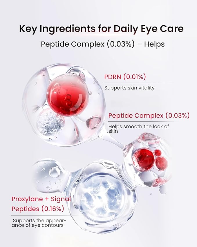 AMIRO 2 in 1 Red Light Eye Cream with Built-In Microcurrent Massager, PDRN Peptide Under Eye Treatment for Puffy, Tired-Looking Eyes, Hydrated & Firmer-Looking Skin, 1.06 oz