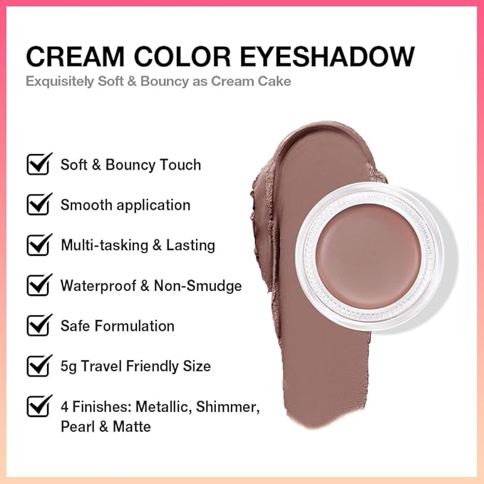 FeiCuiYun Single Cream Stone Matte Eyeshadow Palette Makeup, Natural Single Mini Instant Holographic Eyeshadow For Women, Sombras Crema Para Ojos, Talc, Paraben & Cruelty Free, 22