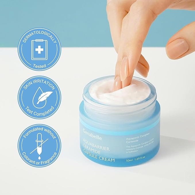 Revitalize & Nourish: Aquabarrier Ceramide Capsule Cream - Intensive Hydration & Skin Barrier Repair | 72-Hour Moisture Lock, Dermatologist Tested, 1.69 fl Oz