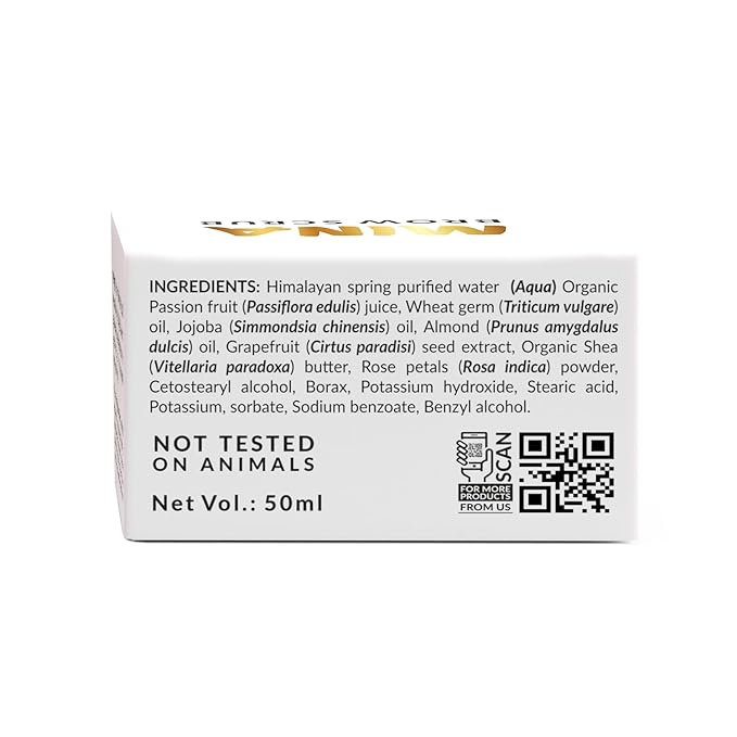 MINA Brow Scrub | For Long-Lasting Henna Or Tint | Natural Extracts Gently Exfoliate The Skin | Prepare The Area For Henna Or Tint 50ml | Organic Brow Scrubber for Tinting Process