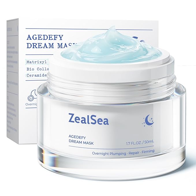 ZealSea Agedefy Prestige Overnight Sleeping Mask – Clinically-Proven Matrixyl 3000 Peptides + Ceramides Barrier Renewal, Nighttime Plumping Firming, Silky-Smooth Morning Glow, Lightweight, 1.7OZ