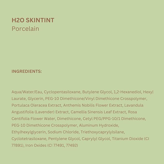 Pixi H2O SkinTint | Tinted Face Gel Moisturizer | Lightweight Hydrating Coverage with Hyaluronic Acid | Evens Skin Tone & Reduces Redness | Oil-Free Dewy Finish | Porcelain | 1.2 fl oz