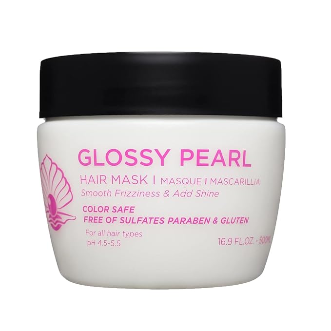 Luseta Glossy Pearl Hair Mask 16.9oz, Smoothing and Hydrating Hair Treatment Deep Conditioner for Damaged and Frizzy Hair,Reduces Frizz & Add Shine, Sulfate Free
