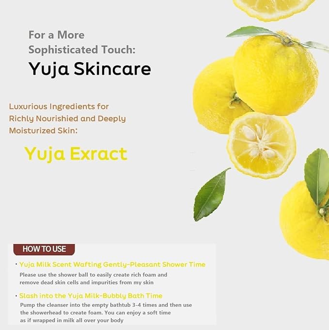 Kwailnara Yuja Milk Body Wash (19.75 Fl Oz) – Korean Body Cleanser for Radiant & Refreshed Skin | Milk Protein, Royal Jelly & Brightening Yuja Extract | Paraben-Free with Gentle Bubbles