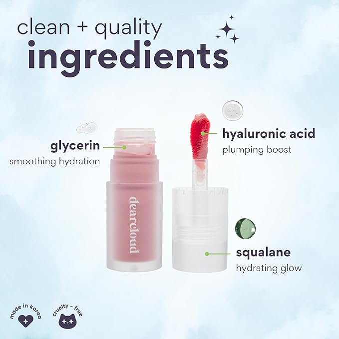 dearcloud Gentle Crush Serum Blush – Pink Veil – Liquid Blush for Cheeks with Hyaluronic Acid – Korean Beauty Makeup (.19 fl oz)