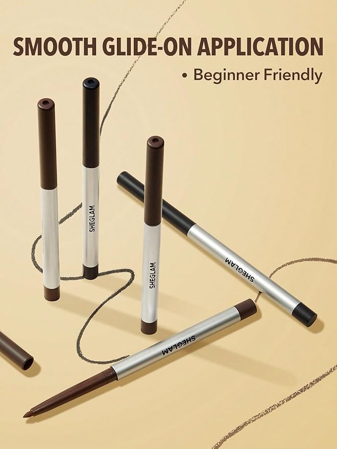 SHEGLAM On-Line Creamy Eyeliner Waterproof Matte Gel Eyeliner Pencil Smudge-Proof Long Lasting Nourishing Eyeliner With Botanicals Sodium Hyaluronate-Brown