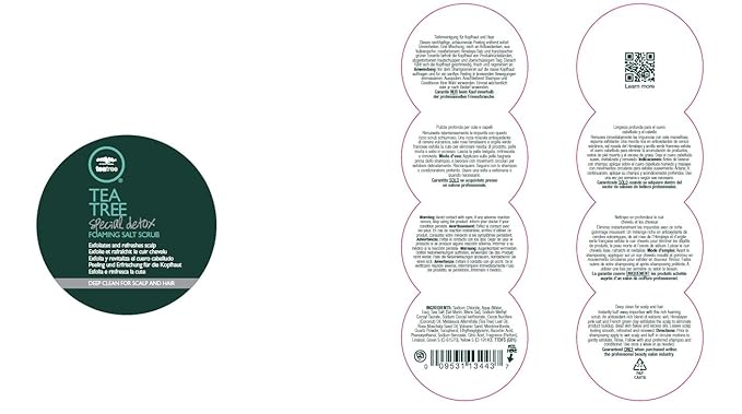 Tea Tree Special Detox Foaming Salt Scrub, Exfoliates, Refreshes Scalp, For All Hair Types, 6.5 oz.