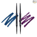 LITHE BEAUTY Smudge-Proof Gel Eyeliner Pencil Set, Long Wear Retractable Eyeliner with Ultra Thin Tip & Angled Brush, High Definition Vegan Makeup Duo in Shades Blueprint and Galaxy
