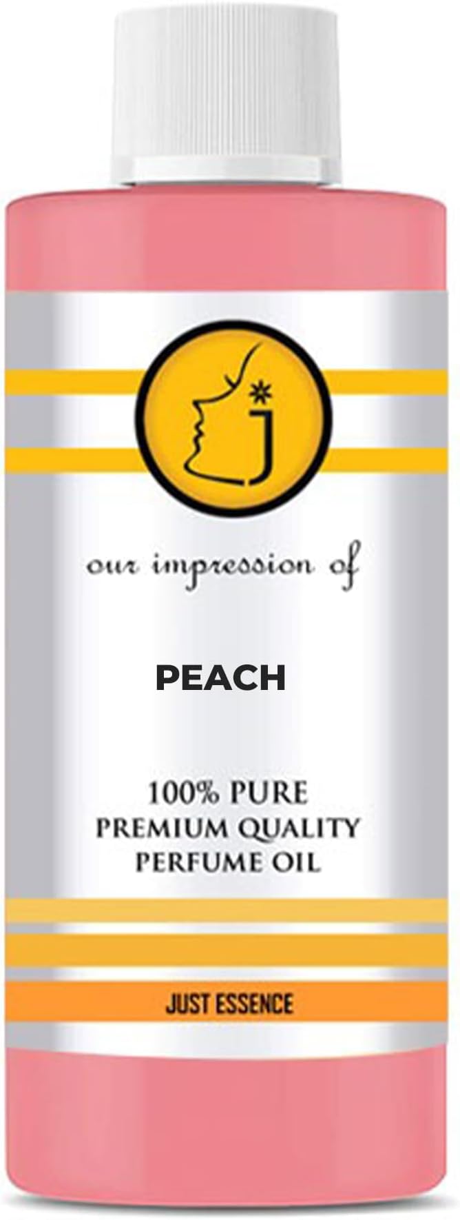 Just Essence Peach Fregrance Perfume Oil for Perfume Making, Personal Body Oil, Soap, Lotion, Candle Making & Incense | Premium Quality Undiluted & Alcohol Free | 4 Fl Oz