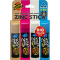 Sun Zapper Zinc Sunscreen Stick Beach 4-Pack SPF 50+ – Mineral Sunscreen Sticks for Face, Water Resistant Zinc Sunblock for Kids and Family, Travel Size 12g (0.42 oz), Australian Made
