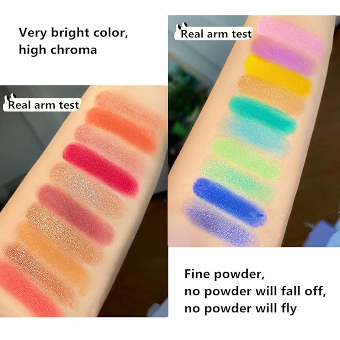 Double color eye shadow, high pigment eye makeup palette, matte shimmer metal eye shadow powder, waterproof and durable color eye makeup (01#Sunset orange)