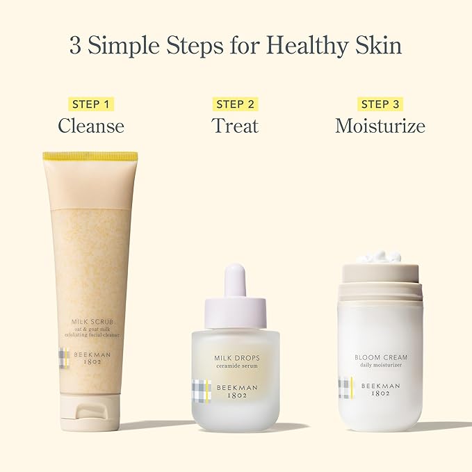 Beekman 1802 Milk Drops Ceramide Face Serum – Hydrating Barrier Serum with Goat Milk, Ceramides, Squalane & Hyaluronic Acid – Lightweight, Fragrance Free – For Oily & Acne-Prone Skin – 0.5 fl oz