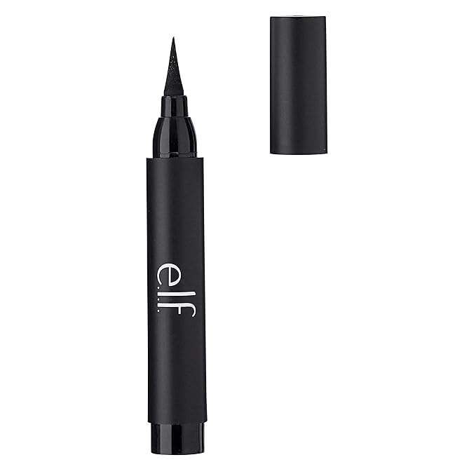 e.l.f. Intense Ink Eyeliner, Enhances The Lash Line With Rich & Long-Lasting Color, Tip For Precise Application, Vegan & Cruelty-Free, Blackest Black (Pack of 2)