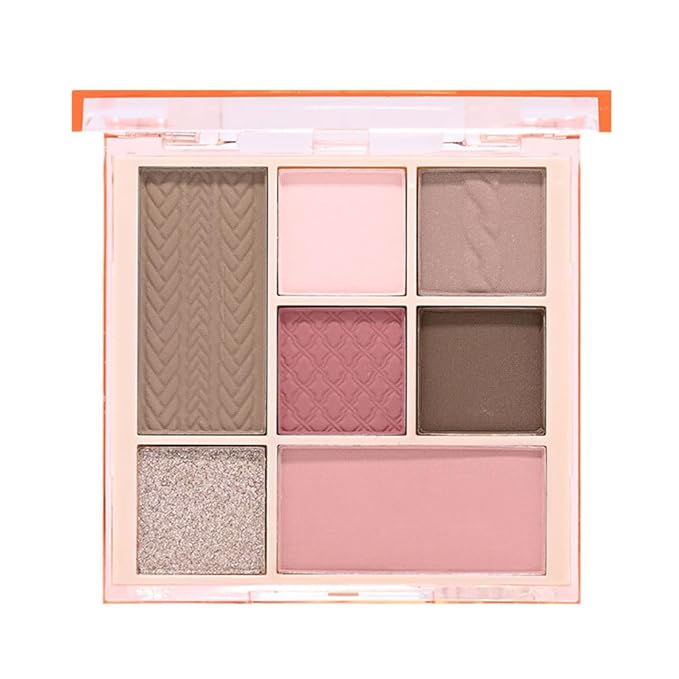 CAKAILA 7Colors Eyeshadow Makeup Palette,Pink Mauve Brown Champagne Natural Neutral Eye Shadow Palettes for Older Women,Long Lasting Naturing-Looking,Lightweight,Eye Makeup Kit Travel Size,Vegan