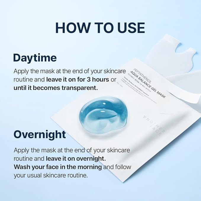 ANOTHERFACE PEPTATHENOL™ Hydrogel Mask | Overnight lifting Mask Pack Korean skin care Pore Minimizing Firming Non-irritation Vegan Korean Skin Care 4Sheets