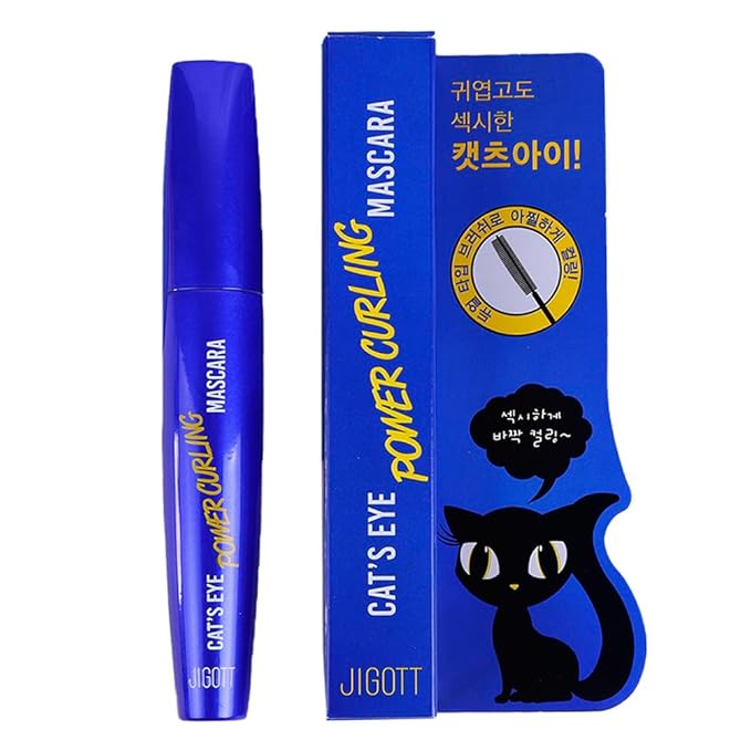 Jigott Cat's Eye Power Curling Mascara 0.42oz/12g - Long Lashes for Feminine and Charming Look (Power Curling Mascara)