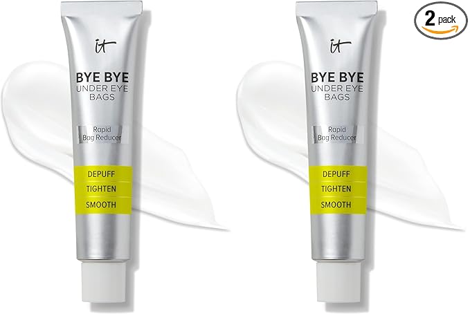 IT Cosmetics Bye Bye Under Eye Bags Daytime Treatment - Temporary Eye Bag Reducer & Undereye Corrector, Smooths & Reduces Look of Wrinkles & Fine Lines, Transparent Finish - 0.5 oz (2-pack)