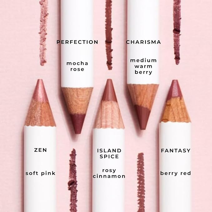 Honeybee Gardens Irresistible Lip Liner Pencil– Island Spice Rosey Cinnamon, Long-Lasting Lip Pencil for Women, Smooth Precision Application, Vegan Makeup Lip Products, Gluten & Paraben-Free, 0.04oz