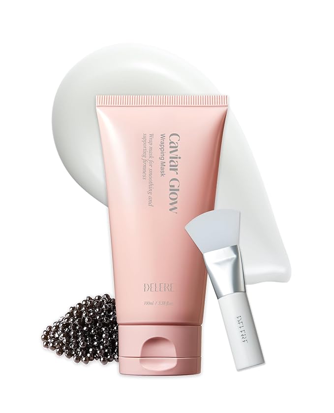 Delere Caviar Glow Collagen Wrapping Mask | Korean Peel Off Face Mask for Glowing Skin and Visible Skin Tightening, 3.4oz