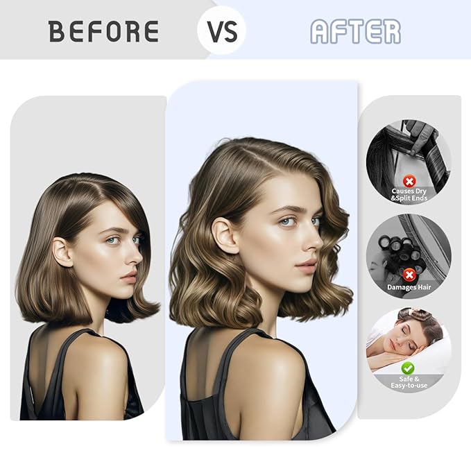 Heatless Curls Overnight Rods Heatless Hair Curler Hair Curlers To Sleep In Heatless Curls Blowout Rods Heatless Curling Rods With Luxury Cloth Bag Scarf For All Hair Types (Sky blue, 3Rods)