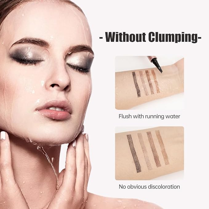 2 Pcs Microblading Eyebrow Pen, 2026 Upgraded 3D Waterproof 4-Tip Eyebrow Pencil, Natural Makeup Long-Lasting Fine Stroke Magic Eyebrow Pencil for Women Stay on All Day (Light Brown(2 Pcs))