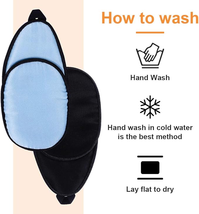 eZAKKA Eye Patches for Adults, Eye Patch for Glasses, Silk Medical Eyepatch for Lazy Eye Patches for Women Amblyopia Strabismus and After Surgery (Light Blue+Black)