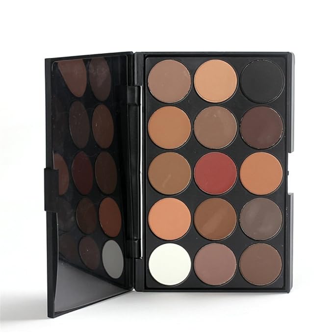 Pure Vie Professional Highlight Eyeshadow Palette Makeup Contouring Kit - 15 Colors Highly Pigmented Nudes Warm Natural Matte Shimmer Cosmetic Eye Shadows Pallet Powder Palette - Holiday Gift Set