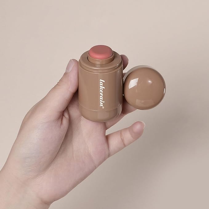 Cream Blush stick, Natural-Looking Matte Finish Makeup Blush stick, Hydrating Long Lasting Lightweight Blendable Blush for cheeks (#4 Neutal Peach, 1 PC)