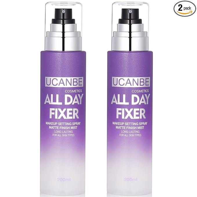 UCANBE Makeup Setting Spray - 2PC Set Matte Finishing Spray, Long Lasting Oil Control Make Up Spray, Lightweight Hydrate Face Mist for Face
