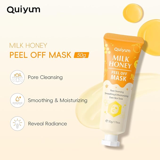 QUIYUM 6PCS Skincare - Skin Care Sets with Watermelon Cleanser, Plum Serum, Blueberry Moisturizer, Milk Honey Peel-Off Mask, Hand Wax, Foot Wax, Hydrating Cleansing Repairing, Ideal Gifts Sets