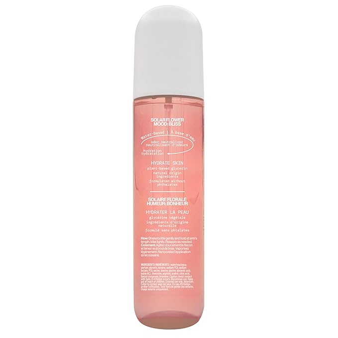 Pacifica Solar Flower Body Mist for Women, Floral Fragrance Spray with Jasmine Bergamot Vanilla, Odor Neutralizing Skin Hydrating Mood Activating, Vegan Clean, 5 Fl Oz