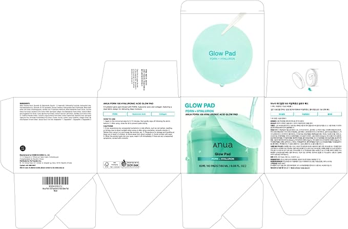 Anua PDRN 100 Hyaluronic Acid Pad, Hydrating Dual-Textured Toner Pads, Salmon DNA & Collagen Face Pads for Glass Skin Glow & Makeup Prep, Sensitive & Dry Skin, Korean Skincare, 6.1 fl oz, 60 Pads