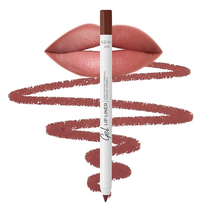 Lamel Gel Lip Liner Pencil - Burnt Ocher - 2-in-1 Waterproof Lip Liner - 8-Hour Wear, Creamy Texture, Sharpenable, High Pigment - Provides Smooth Finish or Full Coverage - N.403