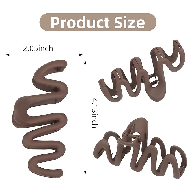 4Pcs Claw Clips for Women Wavy Hair Clips for Thick Hair Non Slip Hair Clip Claw for Women's Hair Cute Hair Accessories