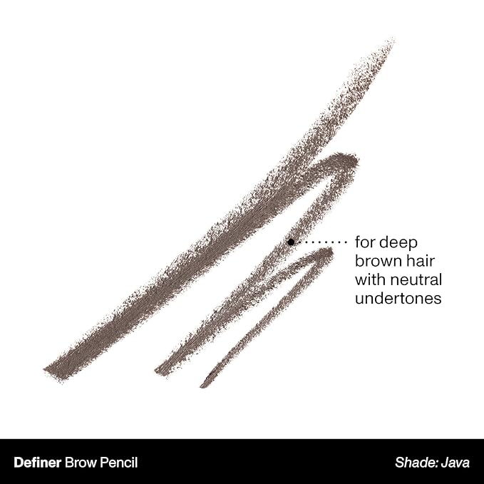 Morphe Definer Dual-Ended Brow Pencil & Spoolie - Eyebrow Pencil with Precision Slanted Tip for Shaping, Defining & Filling - Smooth, No-Tug Formula - Java (0.003 oz)