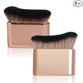 Self Tanner Brush, Kabuki Foundation Body Makeup Brush for Face and Body, Body Shimmer Brush with Ultra-Soft Dense Bristles for Applying Tanning Mousse, Lotion, and Foundation (Rose Gold & Champagne)