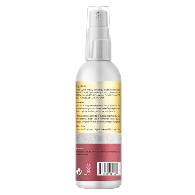 Coconut Heat Protectant Spray - Keratin Protein Hair Serum Anti Frizz Control Repair - Rose Water Moisturize Anti-Frizz Smooth Products (3PCS)