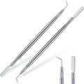 Chumia 2 Pieces 2 in 1 Lash Lift Tool Eyelash Separator Tool with Comb Stainless Steel Metal Lash Perm Lift Rods for Eyelash Eyebrow Comb Perming Tinting Curling Extension Supplies(Silver)