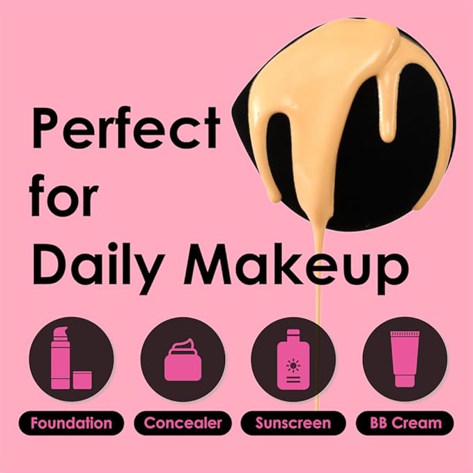 COOL-ANGLE 5Pcs Makeup Sponge Latex-Free Soft Blender Sponge Perfect for Liquid Foundation Concealer Cream Powder, Beauty Sponge Gift Set for Long-lasting and Natural Makeup, Black, Medium