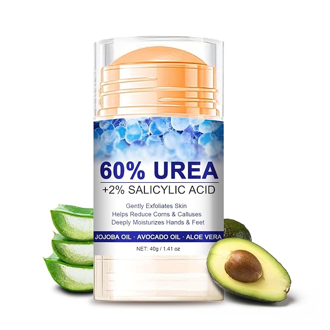 60% Urea with 2% Salicylic Acid Urea Foot Care Stick, Foot Cream Moisturizer for Dry Cracked Feet, Knees, Elbows, Hands,Moisturizes and Hydrates the Dry Skin,Callus Remover & Skin Softener -1.41oz
