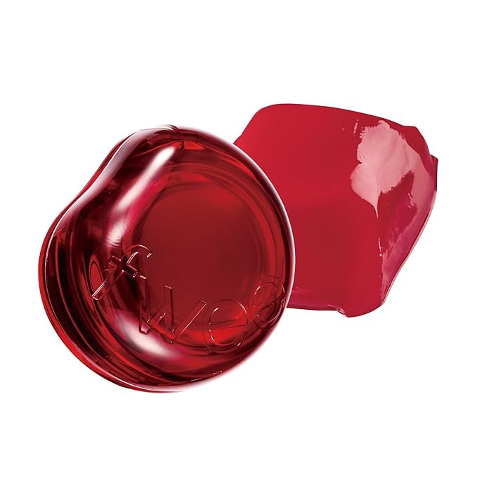 fwee Glowy Jelly Pot | Dewy Jelly Lip & Blush Color, Tinted Glow Balm, Dewy Buildable Finish – Squeezed (Vibrant Red) | 0.14 oz