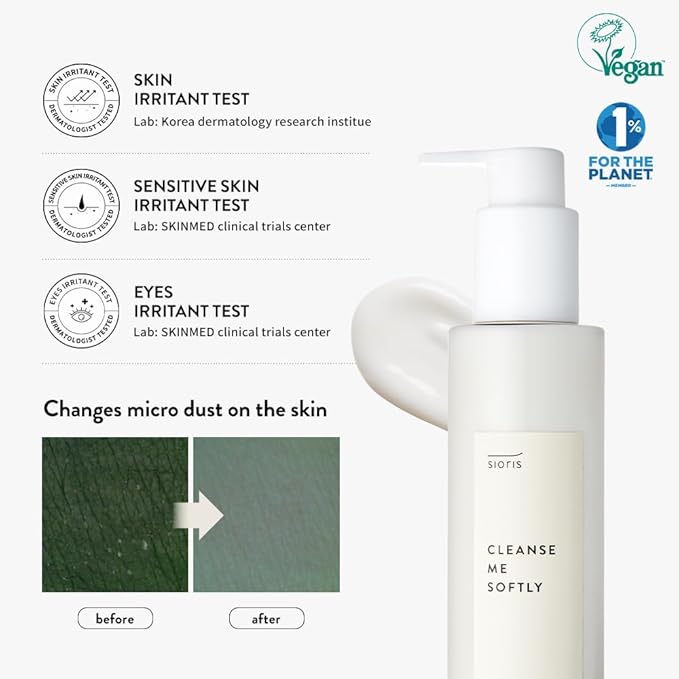 SIORIS Vegan Milk Cleanser, Hydrating Face Wash with Natural Citrus Water, Macadamia Seed Oil, Gentle Daily Facial Cleanser for Dry & Sensitive Skin, Korean Skincare – Citrus, 6.76 fl oz