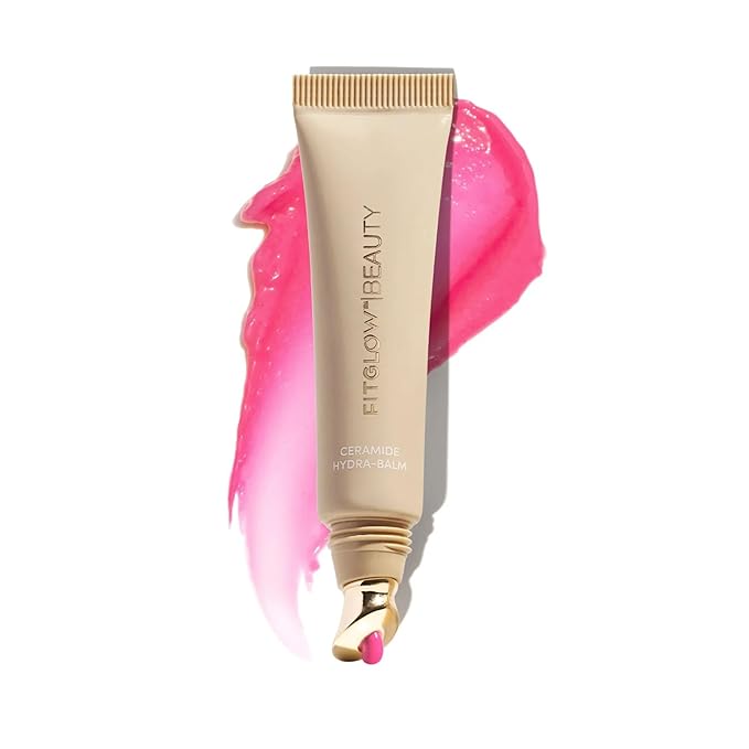 Fitglow Beauty Ceramide Hydra-Balm Lip Gloss | Hydrating Lip Serum with Peptides & Glutathione | Plumping & Anti-Aging Lip Skincare | Dry & Chapped Lip Repair | Vegan & Cruelty-Free | 12g - Liv