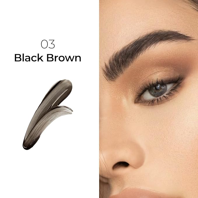 SACE LADY 24H Lock Eyebrow Gel, Waterproof Brow Gel Brown with Built-in Brush, Long-Lasting Natural Pigmented Eye Makeup for Women (03 Black Brown)