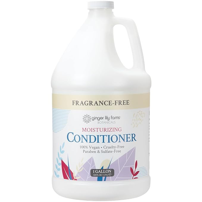Ginger Lily Farms Botanicals Moisturizing Conditioner for Dry Hair, 100% Vegan & Cruelty-Free, Fragrance Free, 1 Gallon Refill (Pack of 4)